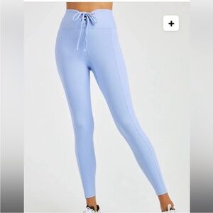 Year of Ours Ribbed Football Leggings Lace Up High Rise 24in Y2K Light Blue S